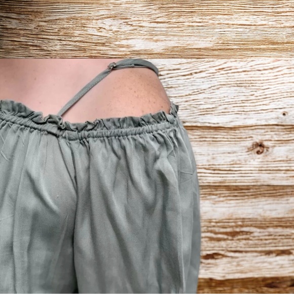 Womens 1X Plus Size Super Soft Sage Romper New - Picture 6 of 8